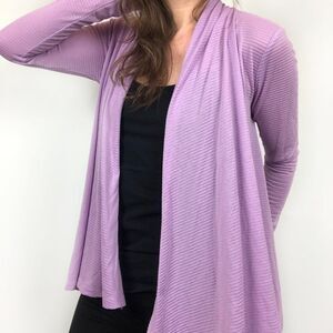 Gibson Lavender Purple Open Cardigan Sweater